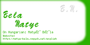 bela matye business card